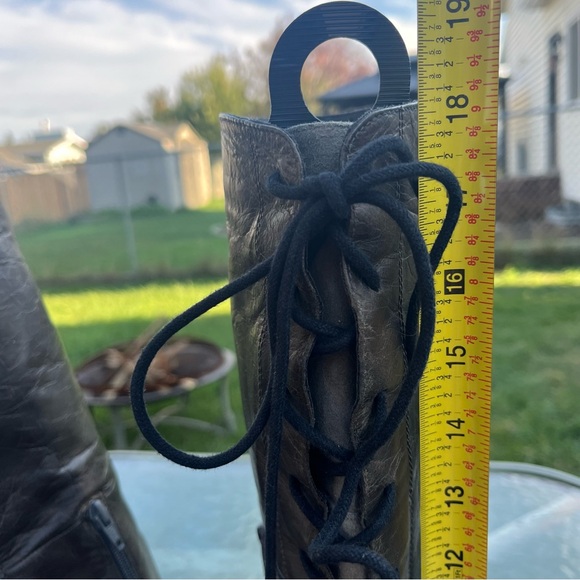 Steve Madden Navaa Dark Grey Calf Lace Up Side Zip Tall Boots - Picture 9 of 15